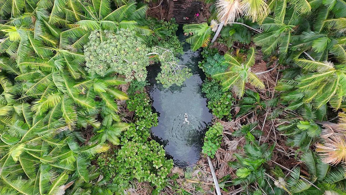 Foto do águas do Olho D'Água da Saúde vista do alto
