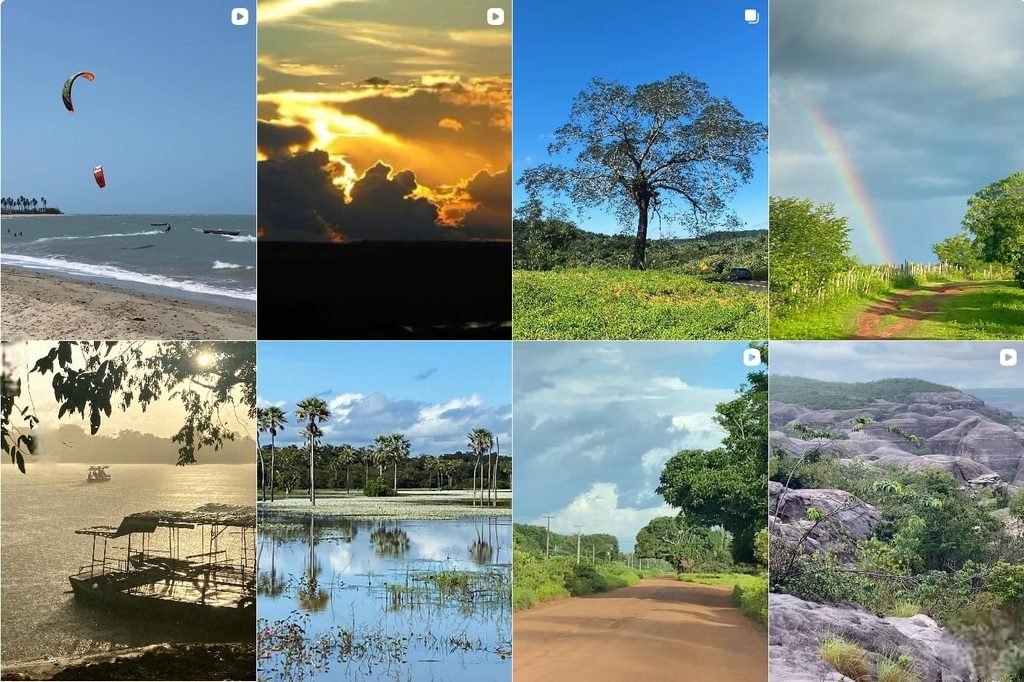 Imagem com 8 imagens de pontos turísticos do Piauí