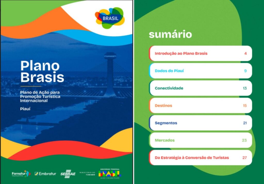 Imagem da capa e sumário do Plano Brasis